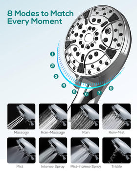 EVERSTEIN filtered shower head 71-inch hose extends reach for baths