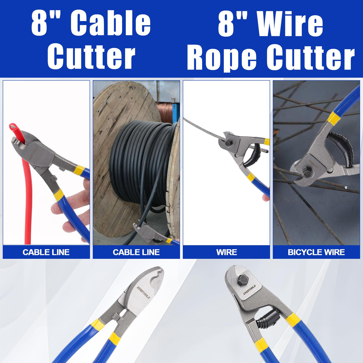Evertools 4-piece cutter set displayed in toolkit, ready for projects.