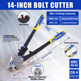 Evertools 8-inch mini bolt cutter close-up for tight-space cuts.