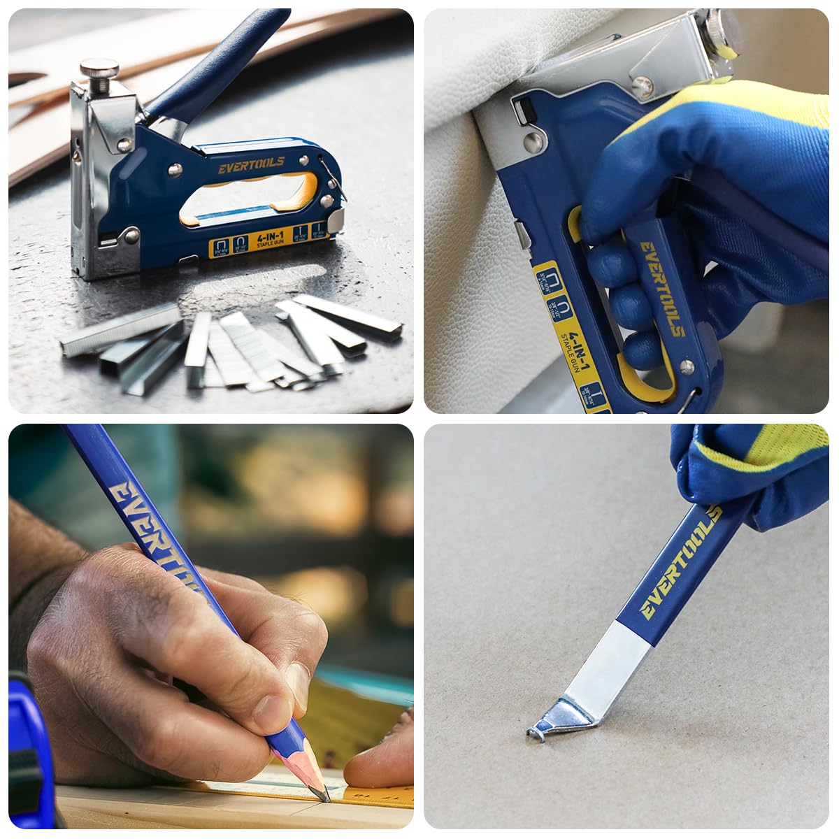 Evertools ergonomic steel construction; durable feel and steady control on tough jobs.