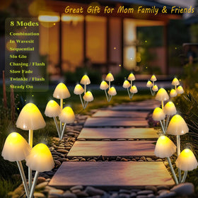 Evicyego six-pack mushrooms illuminate patios, lawns, and walkways with charm.