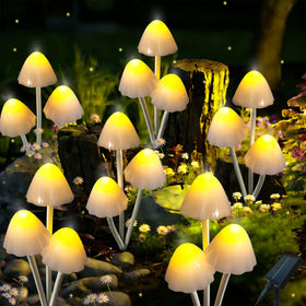 Evicyego solar mushroom lights brighten outdoor pathways with a cute six-pack display.