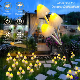 Evicyego solar mushrooms are IP65 waterproof for rain-ready yard decor.