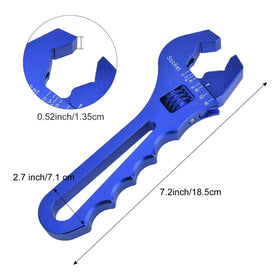 EVIL ENERGY AN wrench blue full-length view emphasizing lightweight aluminum design