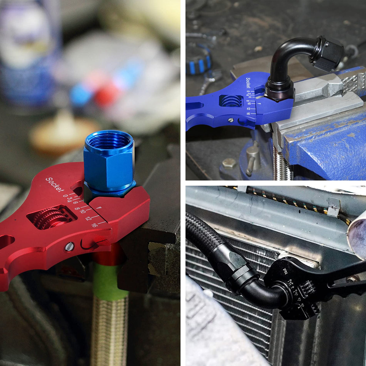 EVIL ENERGY AN wrench blue aluminum construction indicating corrosion-resistant material