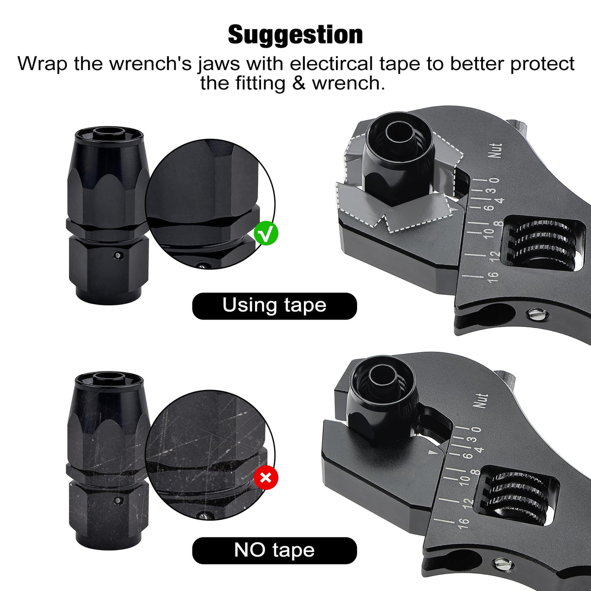 EVIL ENERGY compact wrench measures 18.5 cm by 7.1 cm for easy storage.