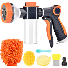 EVILTO upgraded dog wash hose attachment offers versatile spray patterns for easy pet washing.