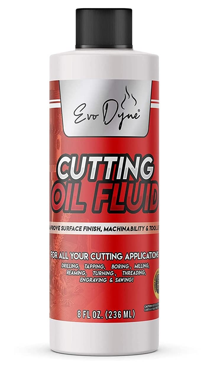 Evo Dyne cutting oil fluid 2-pack outer label highlighting multipurpose lubrication for metalworking.