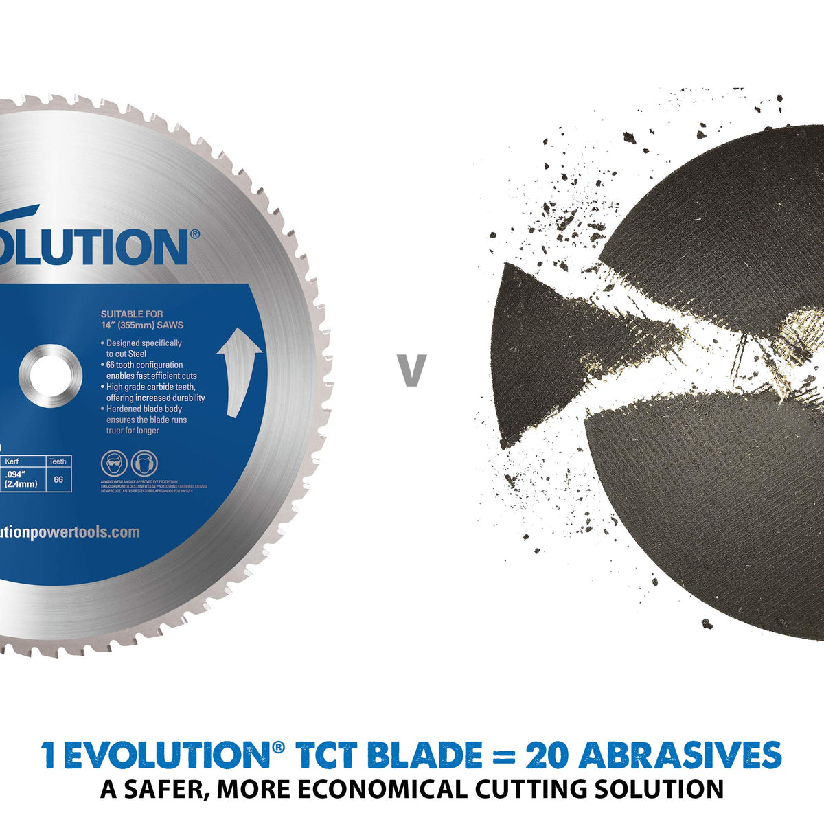 EVOLUTION 1600 RPM blade offers steady performance in metal cutting tasks