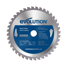Evolution 185BLADEST blue blade for mild steel with minimal heat and burrs.