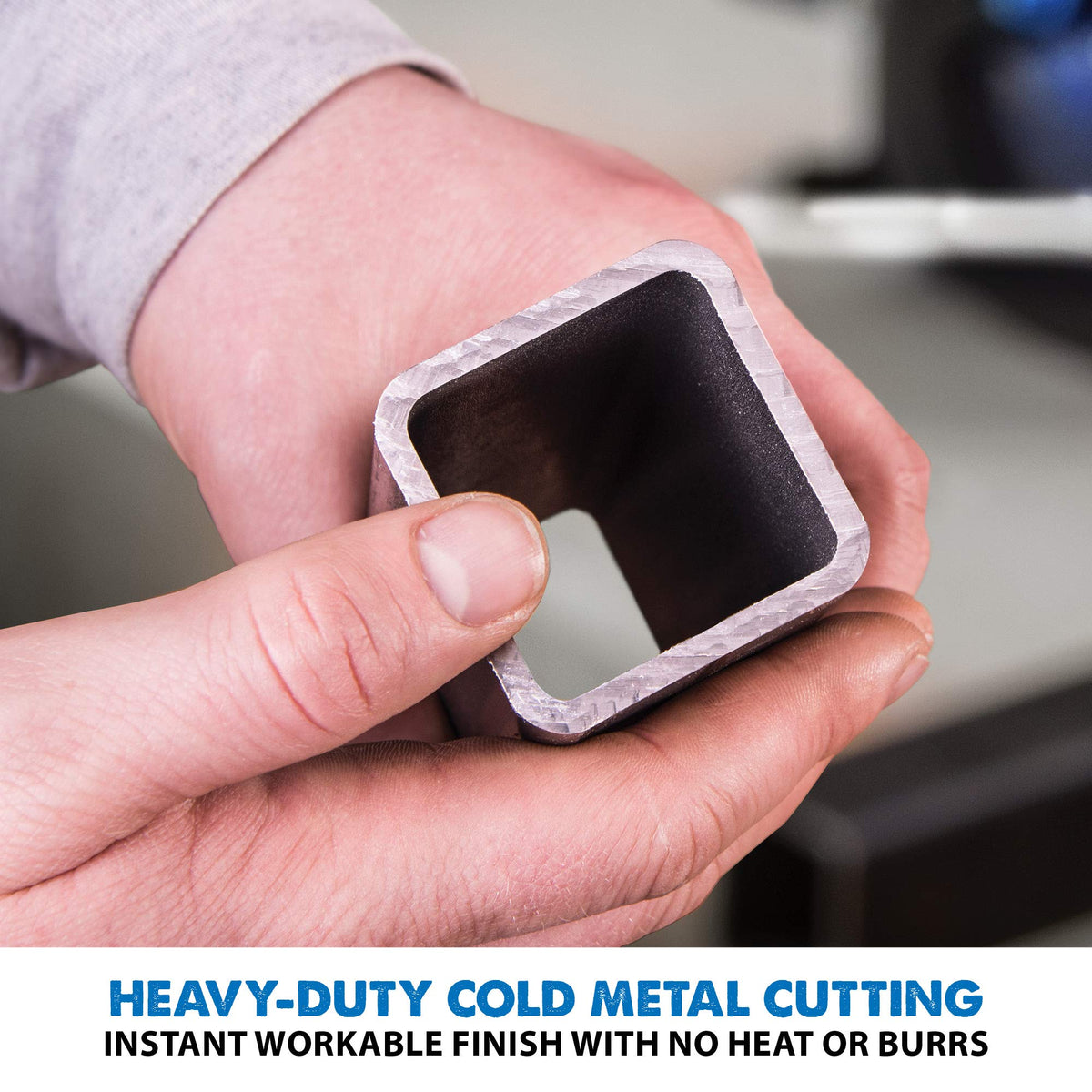 Evolution 185BLADEST demonstrates low burrs for clean metal finishes.