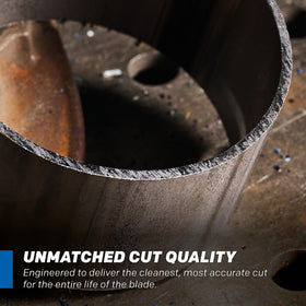 EVOMAX14ST performing long cuts on steel tube.