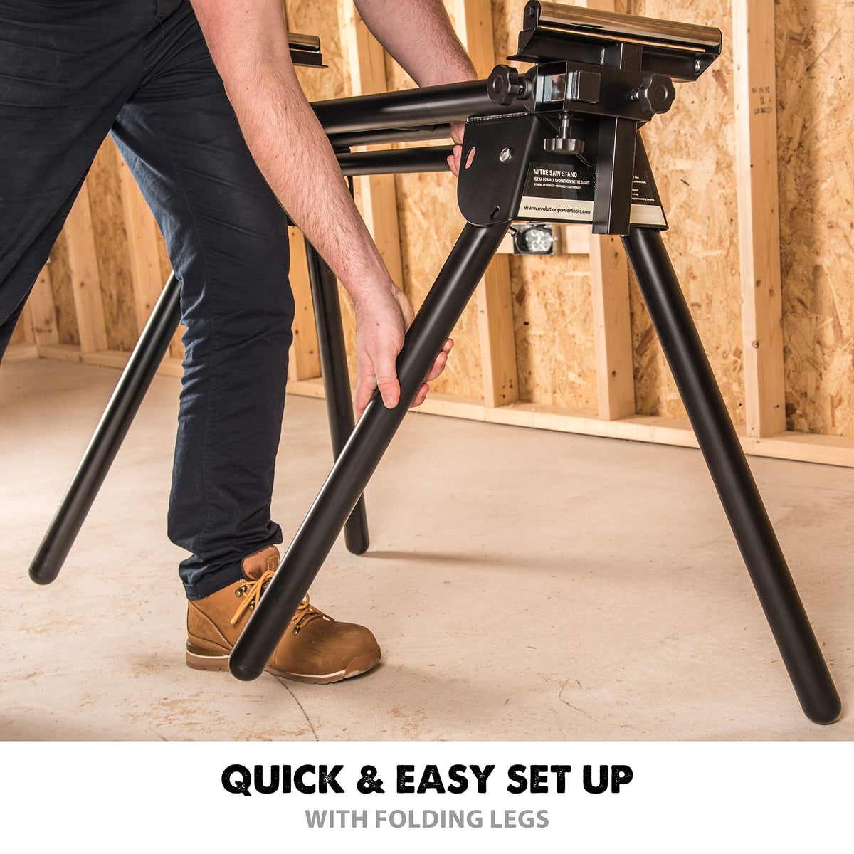 EVOLUTION EVOMS1 end stops ensure repeat cuts with precise stops.