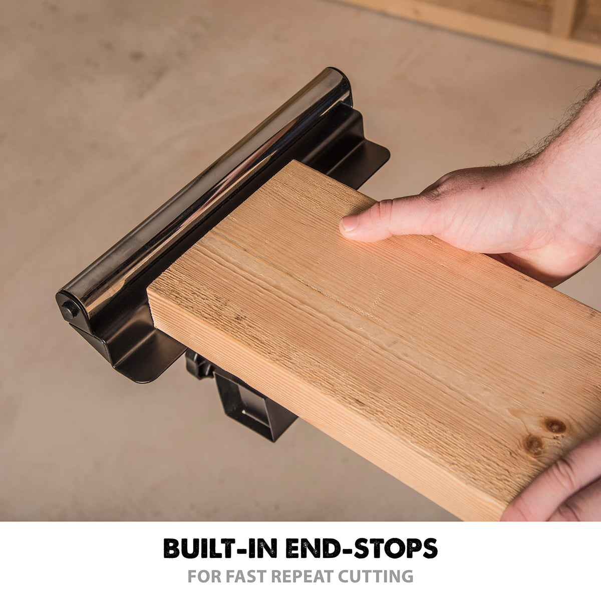 EVOLUTION EVOMS1 adjustable arms adapt to different heights and clamping needs.