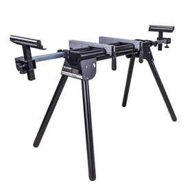EVOLUTION EVOMS1 miter saw stand folded for easy transport.