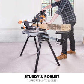 EVOLUTION EVOMS1 quick release brackets enable fast saw installation and removal.