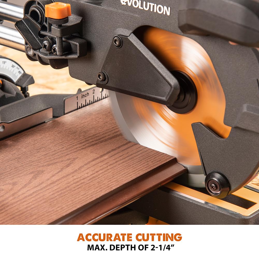 Evolution R185SMS+ laser guide assists alignment for precise cuts