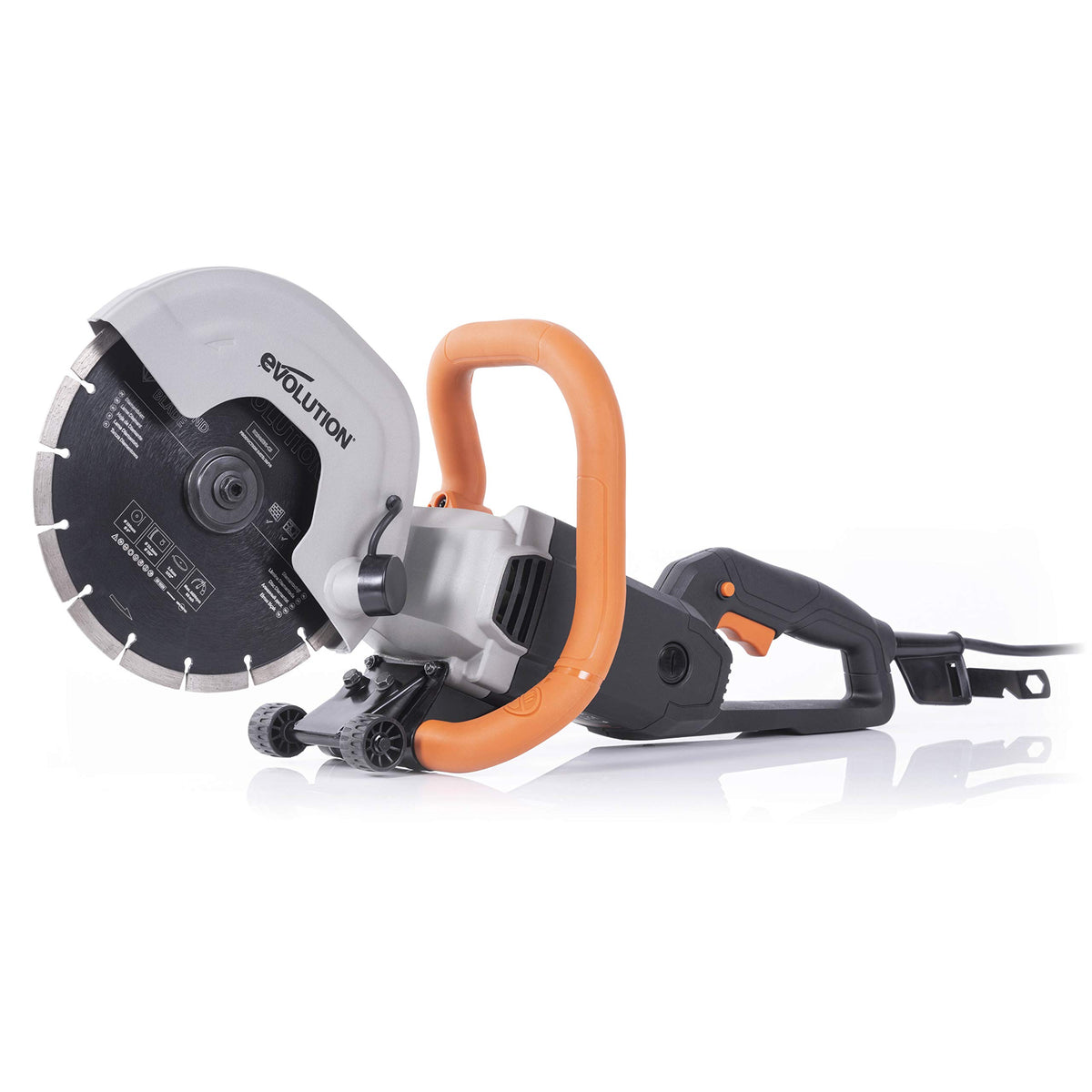 Evolution R230DCT with diamond blade included for fast masonry cuts