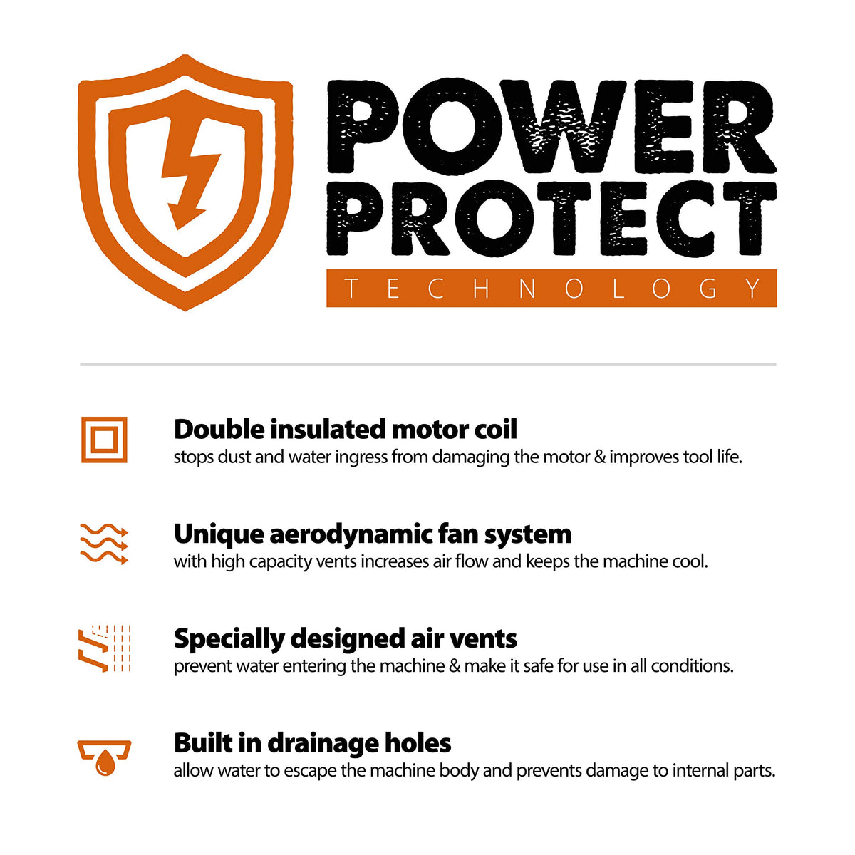 Evolution R230DCT large blade guard improves visibility and safety