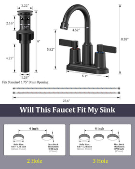 Evolvegoods 3-hole center-set install is DIY-friendly