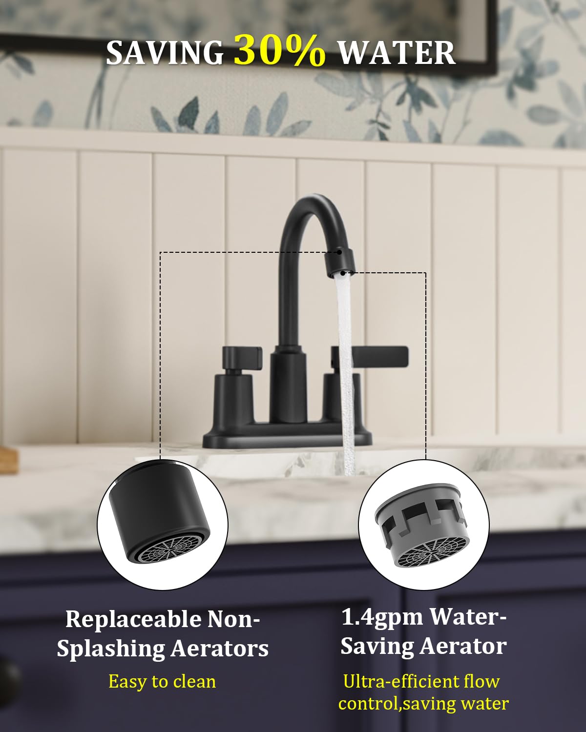 Evolvegoods bathroom faucet with double handles demonstrates precise temperature control