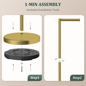 Evolvegoods brushed gold easy assembly in one minute, no drilling required.