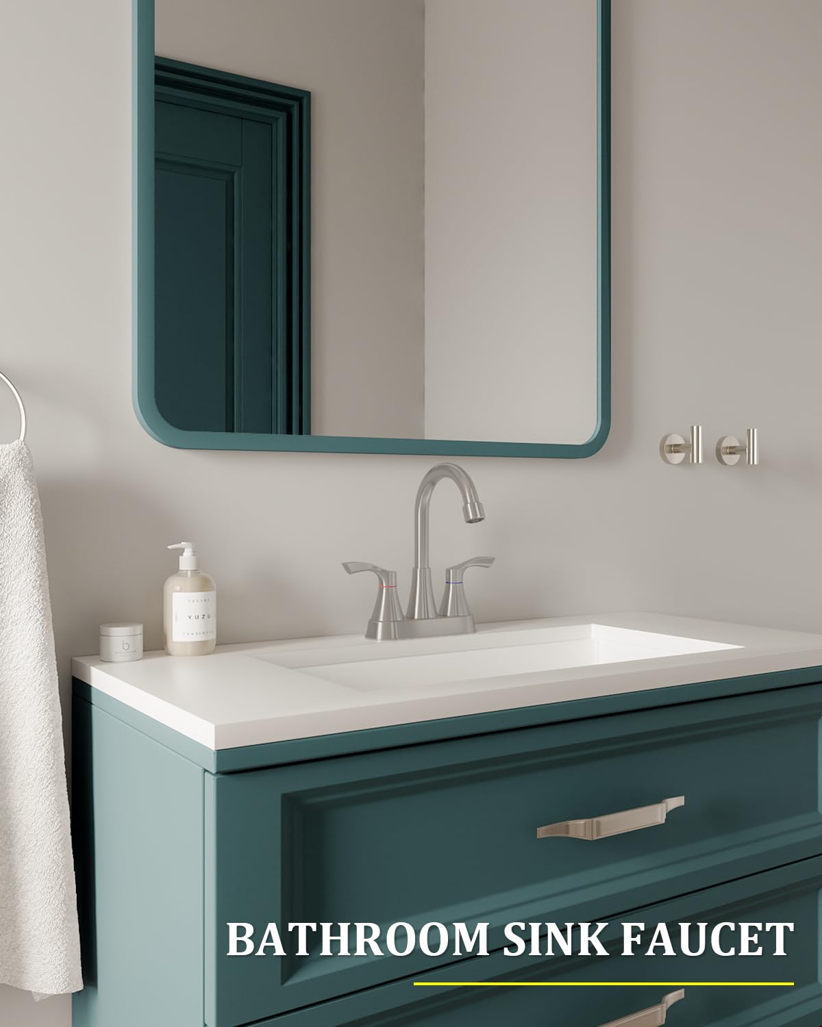 Evolvegoods brushed nickel faucet pop-up drain included with assembly