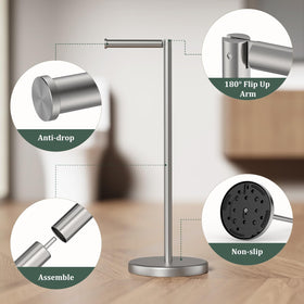 Evolvegoods brushed nickel stand dimensions, compact footprint for small spaces.