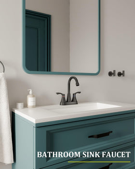 Evolvegoods matte black faucet installed on a two-hole sink