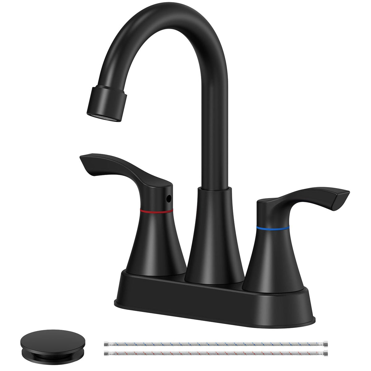 Evolvegoods matte black faucet front view shows modern durable design