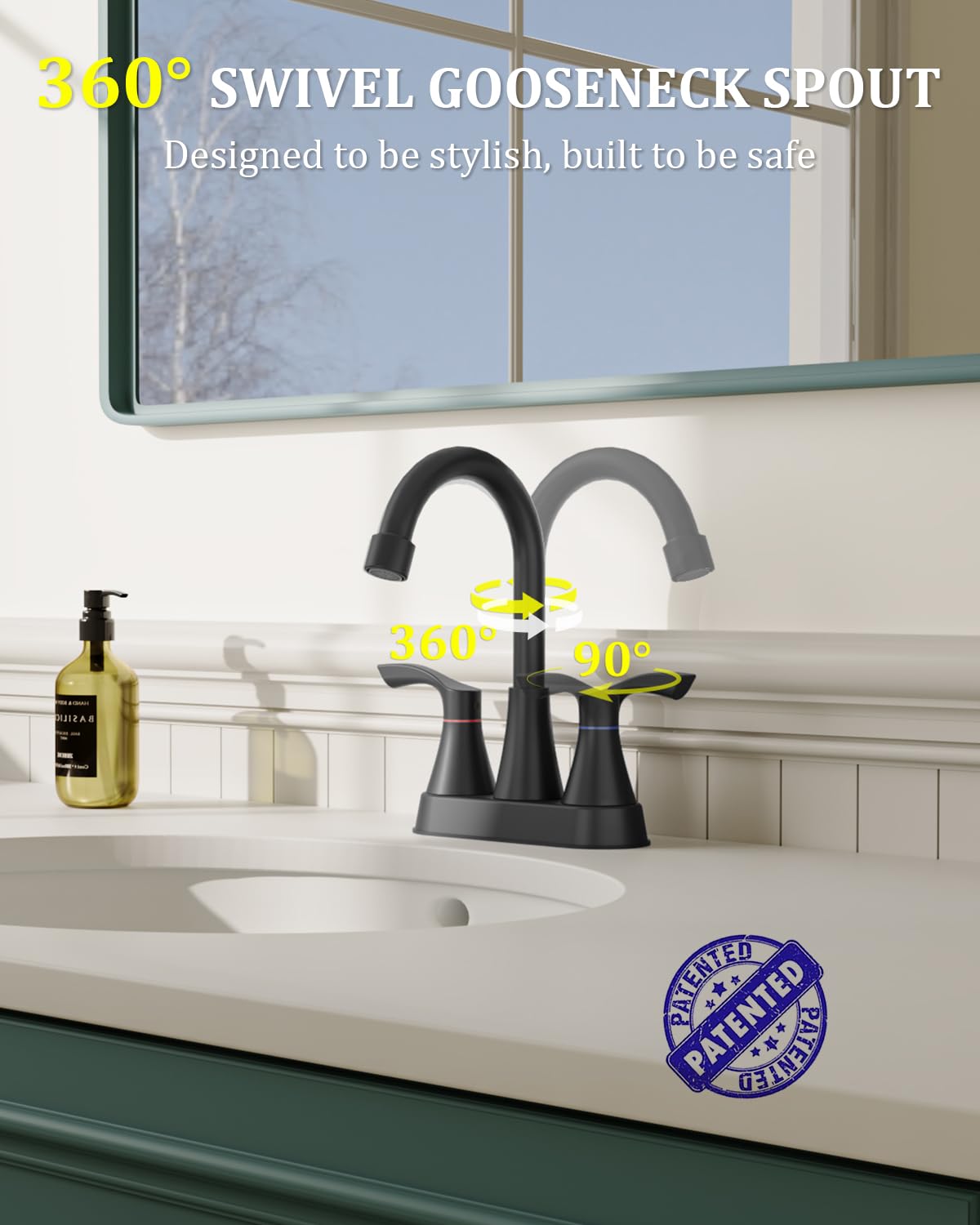 Evolvegoods matte black faucet swivel spout for flexible use