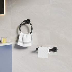 Evolvegoods towel ring 180-degree swivel for easy towel access.