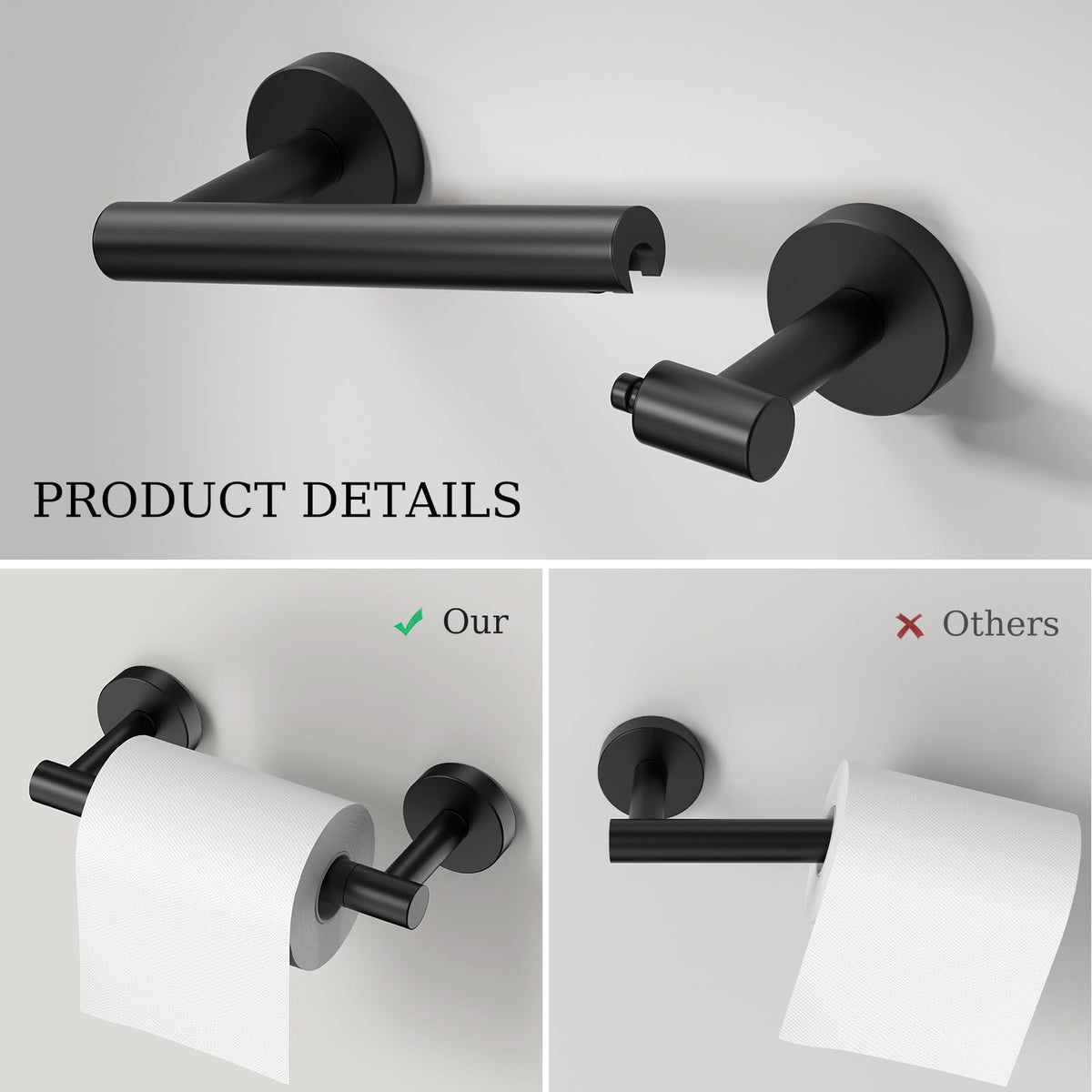 Evolvegoods wall-mounted bathroom hardware set with included hardware.