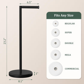 Evolvegoods weighted base, stable stand preventing wobble during roll dispensing.
