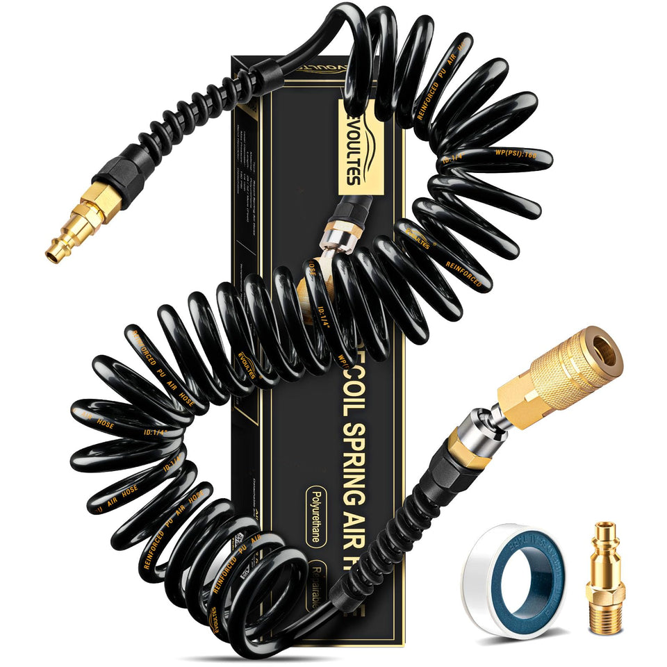 EVOULTES 1/4 in x 28 ft PU hose end with recoil for easy reach