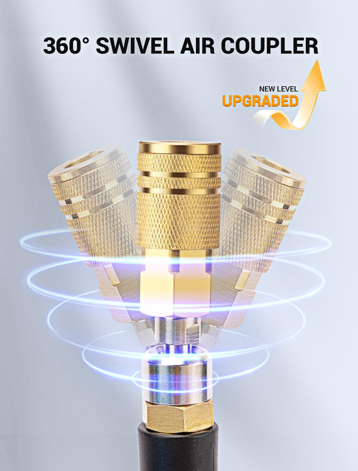 EVOULTES 360° swivel brass fitting enables flexible maneuverability