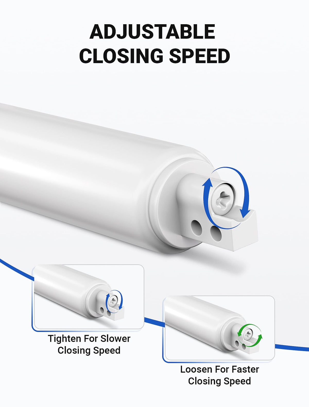 EVOULTES smooth, quiet operation reduces slams while protecting weatherproof seals.