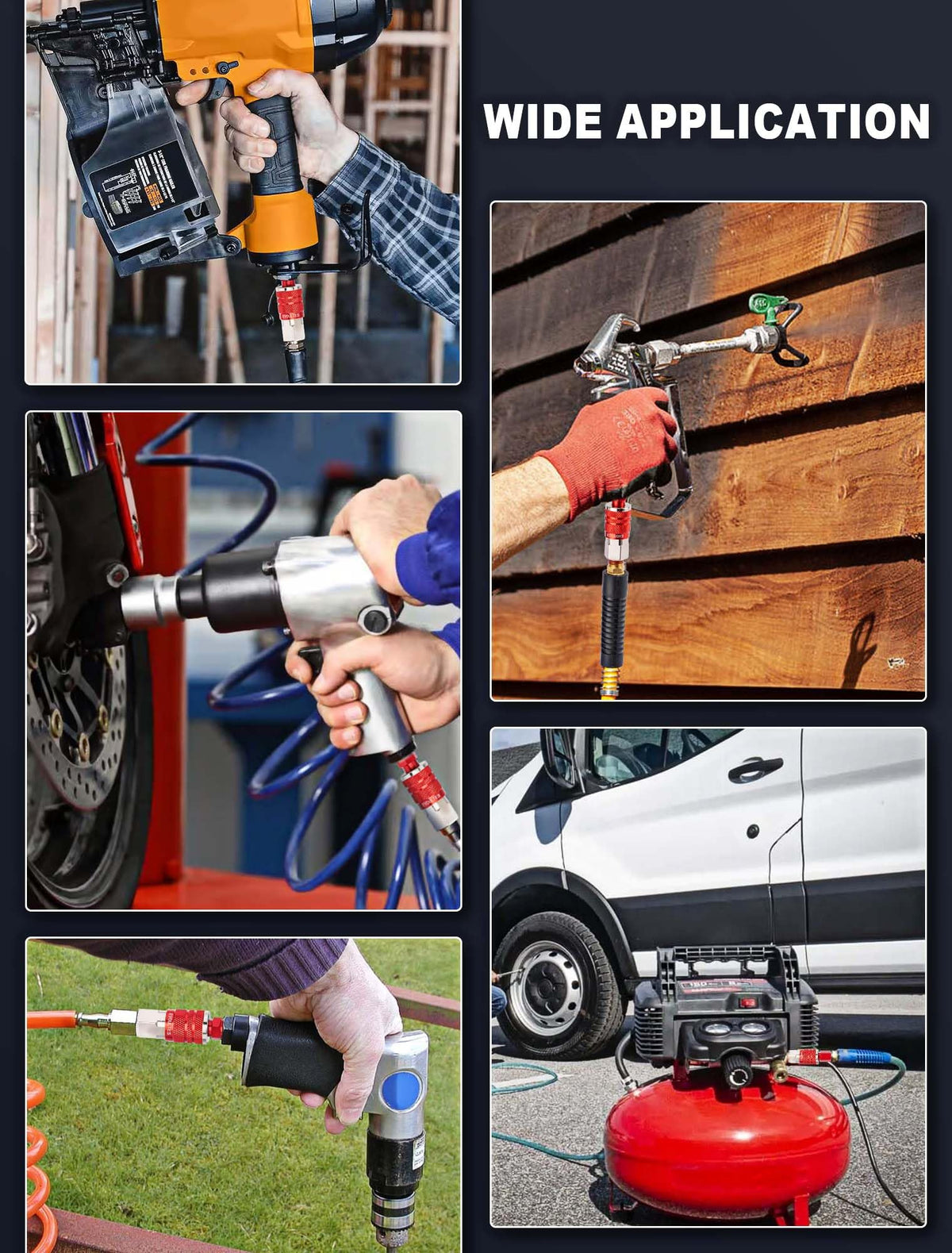 EVOULTES 300 PSI rating suits compressors and pneumatic tools