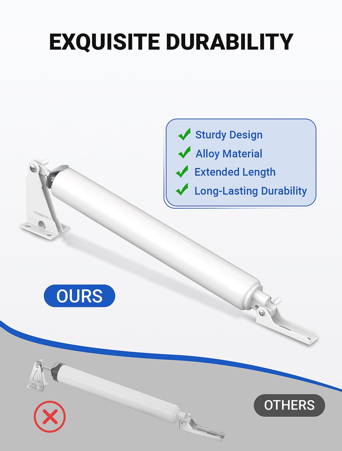 EVOULTES storm door closer compatible with storm, wood, metal doors.