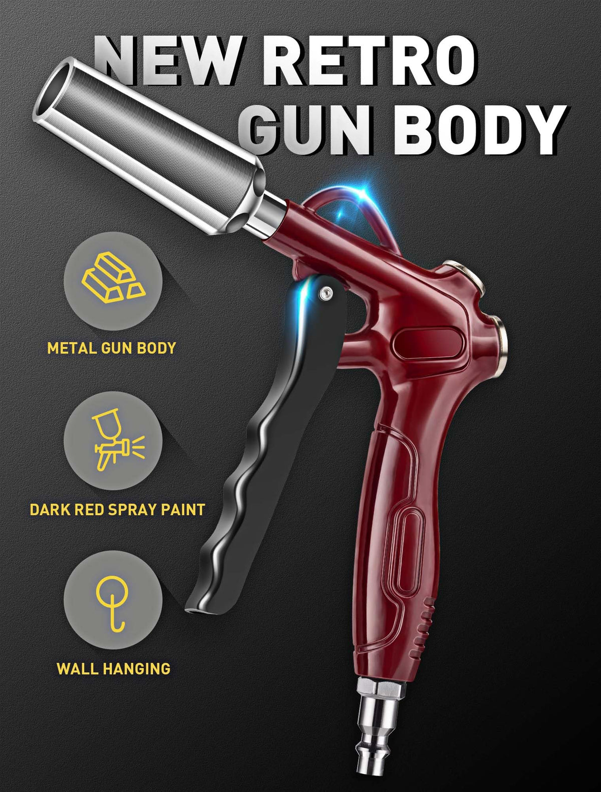 EVOULTES venturi blast nozzle delivers a powerful air stream.