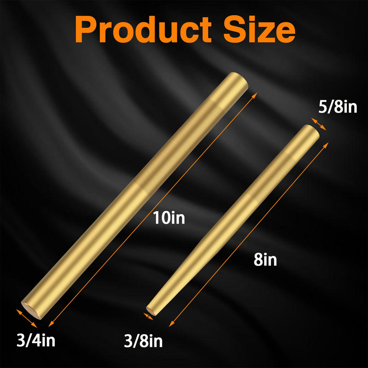 EVRBUL brass drift pin punch 10in closeup reveals larger diameter 3/4 in.