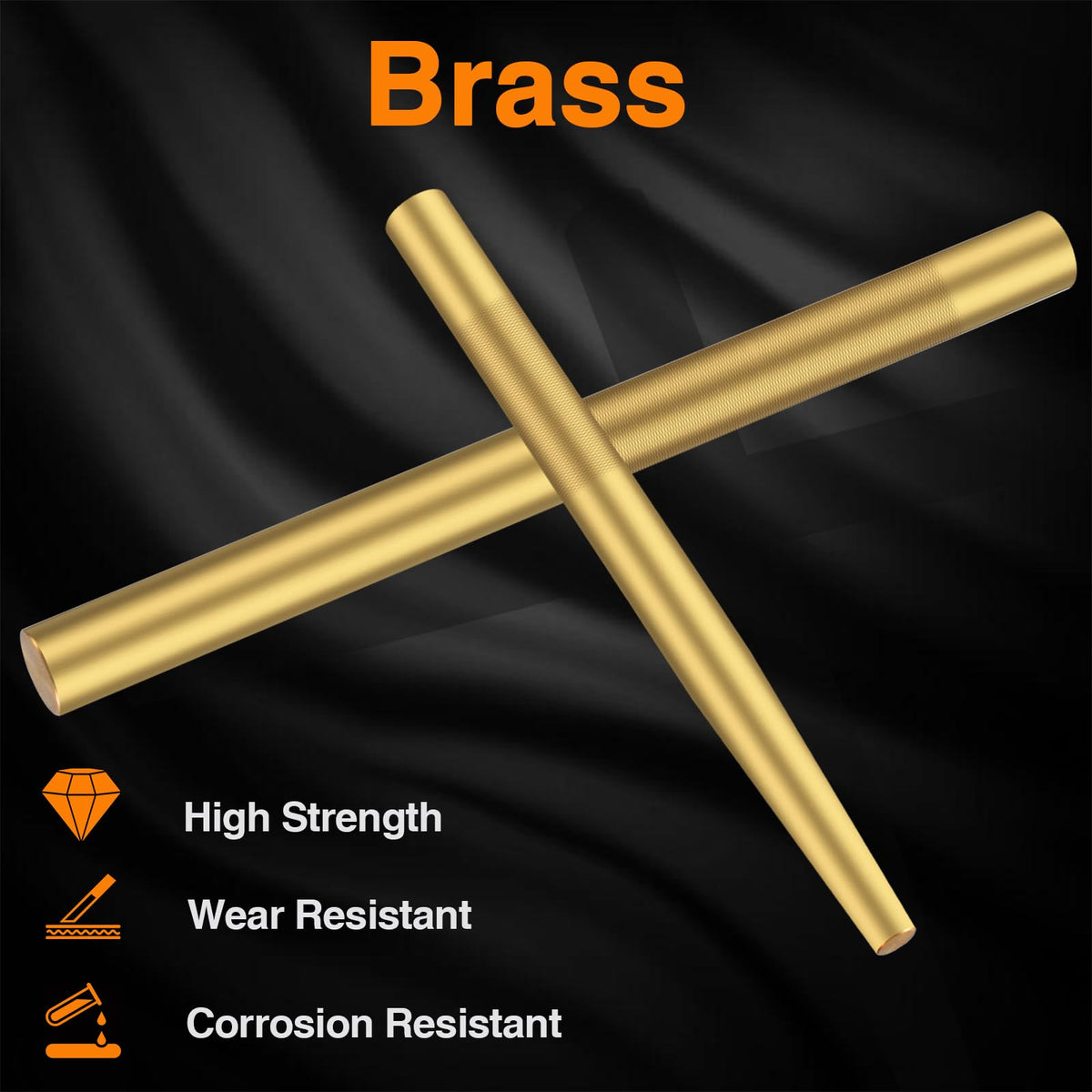 EVRBUL brass drift pin punch 8in knurled grip shows secure handling.