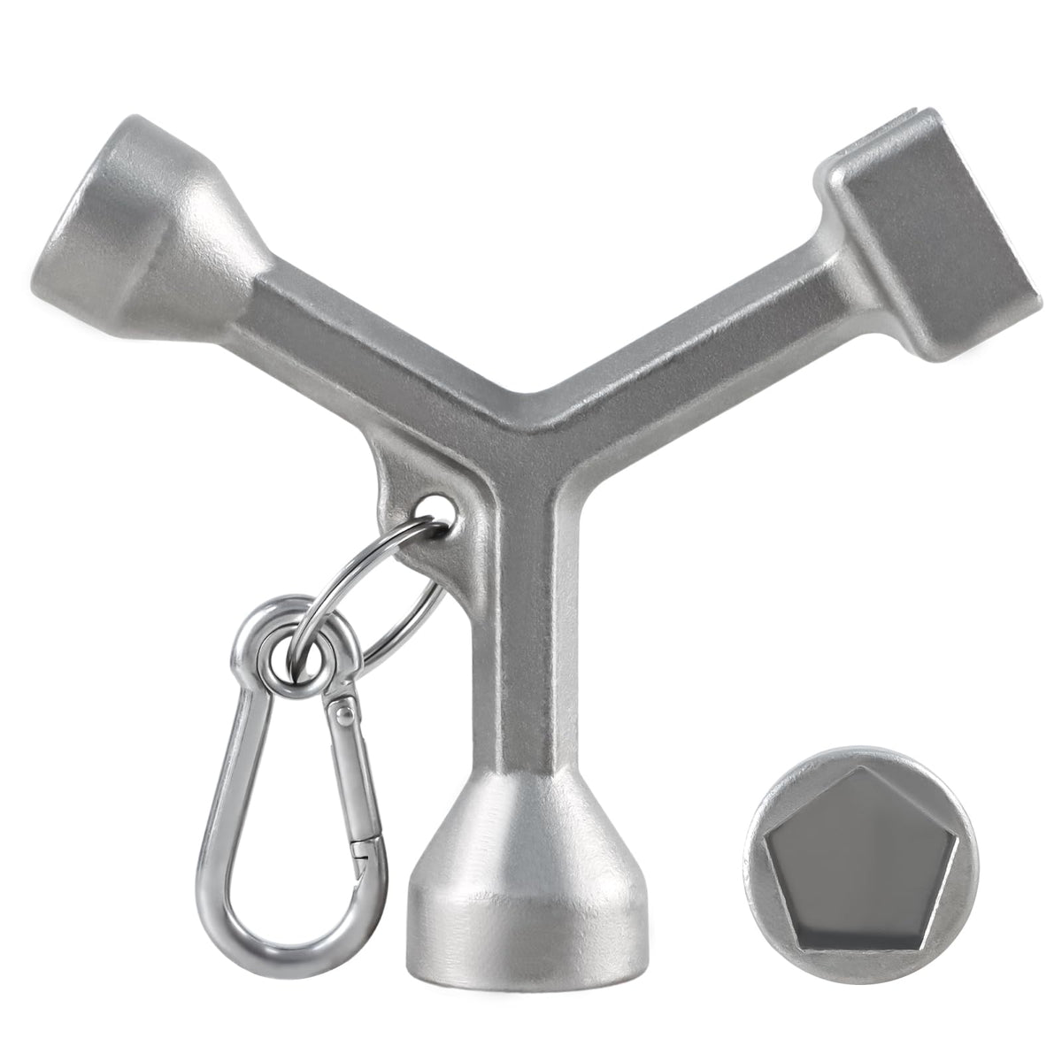 EVRBUL meter curb box key wrench front-angle view showing sturdy 630 stainless steel