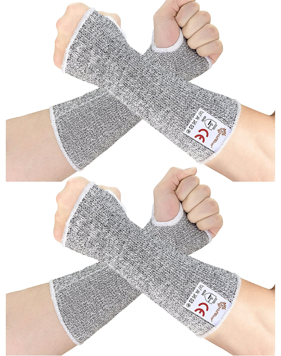 Evridwear arm protectors with cut protection for gardening and yard tasks.