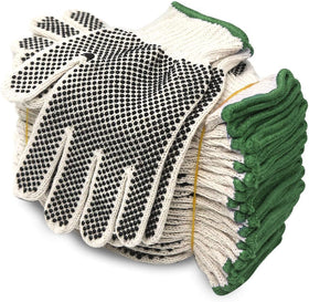 Evridwear cotton-polyester knit gloves with PVC dots for a secure grip during tool work