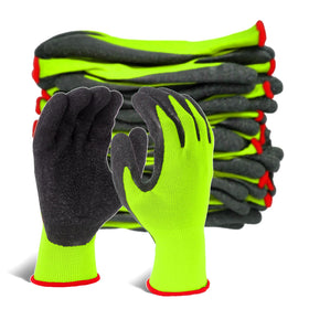 Evridwear crinkle-latex gloves with palm grip for secure handling at work.