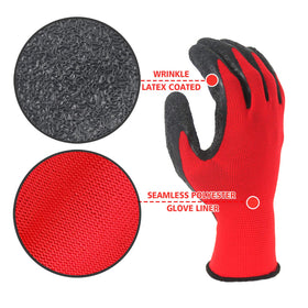 Evridwear gloves with extended cuff in red during assembly