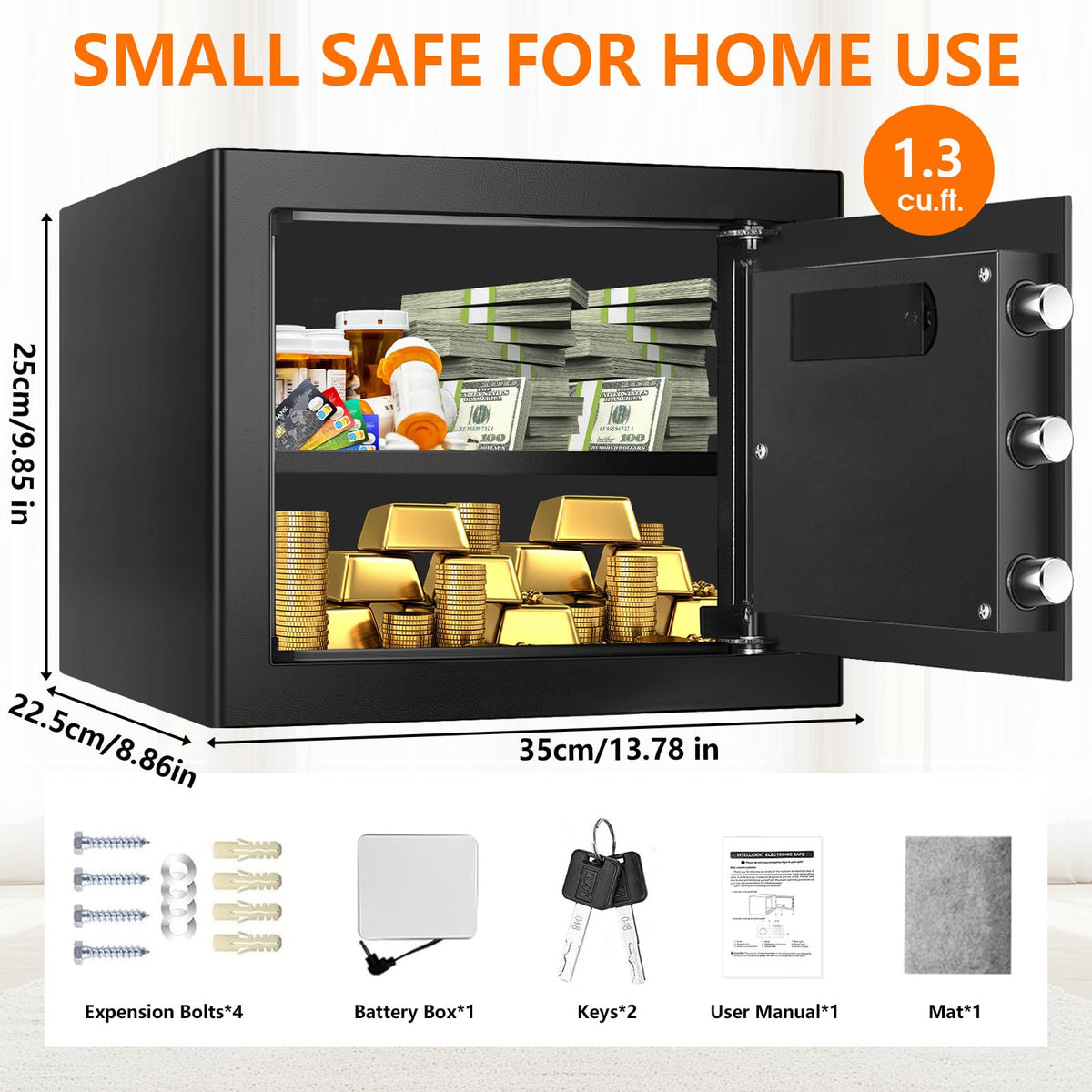 EVSUVSRT safe mounted in closet, discreet concealed storage.