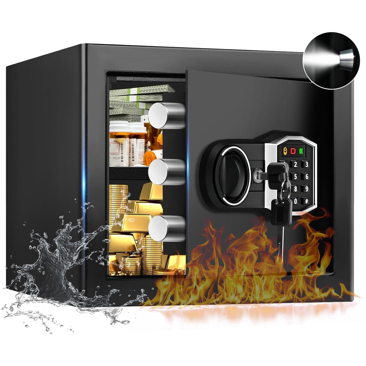 EVSUVSRT 1.3 Cub Safe front view, compact home security for valuables.