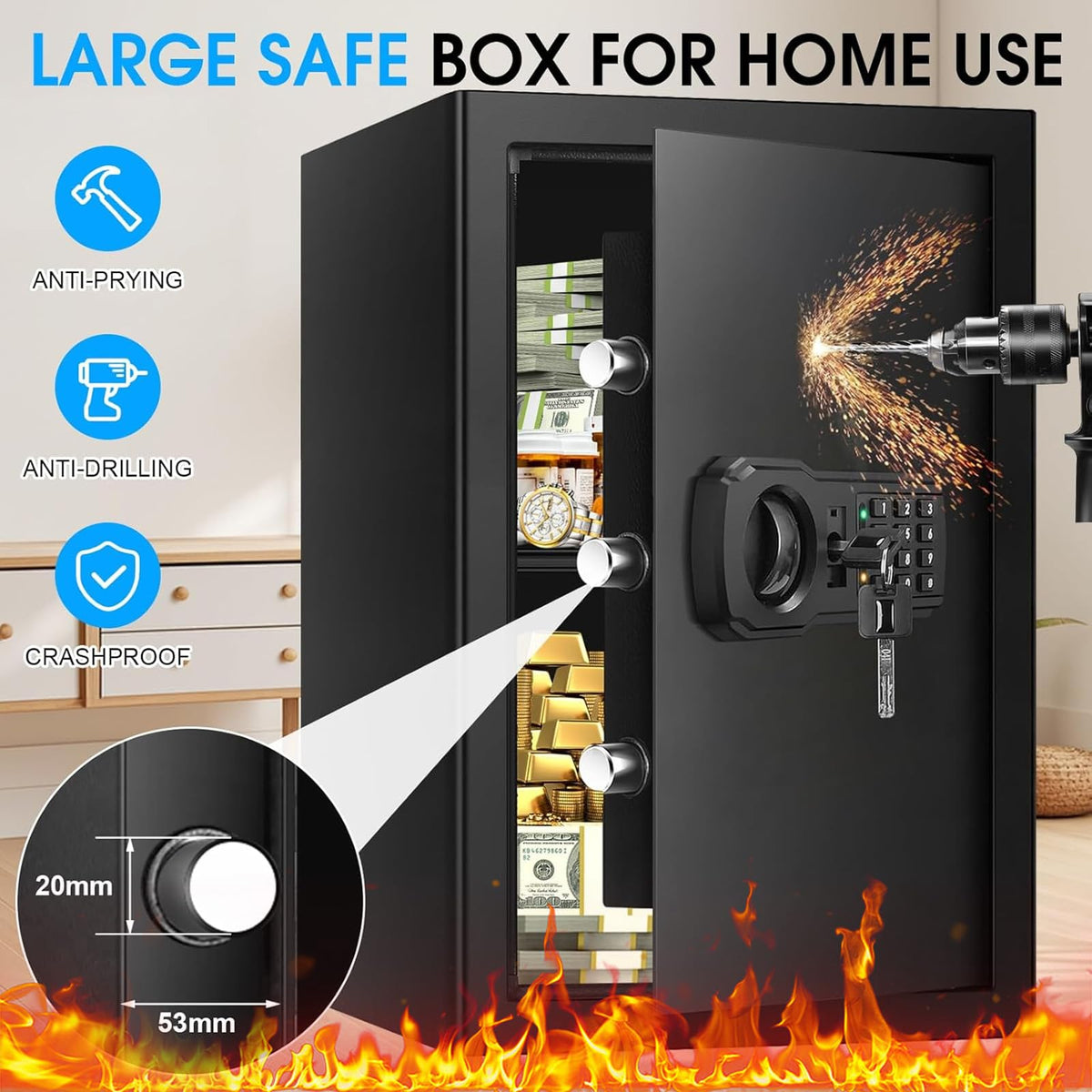 EVSUVSRT alarm system helps deter unauthorized access with a clear audible alert.